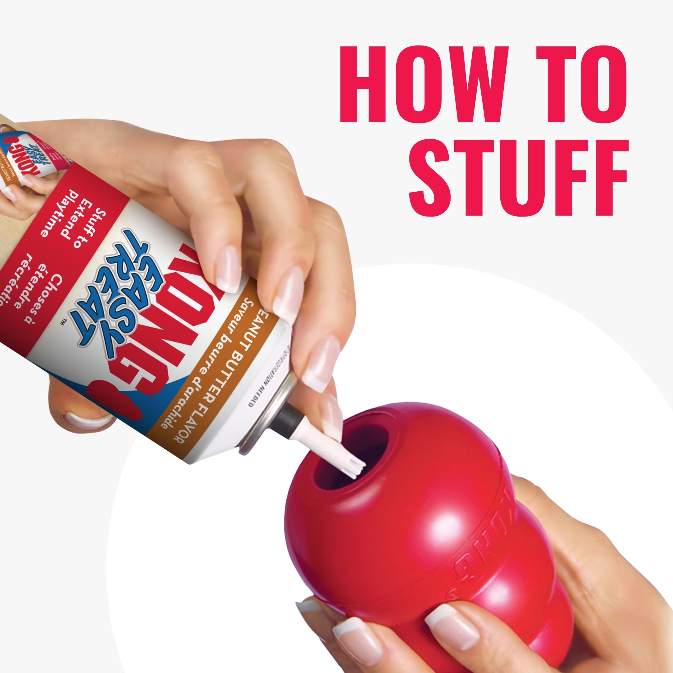 KONG Classic Stuffable Dog Toy & Peanut Butter Treat Spray - Durable Chew & Fetch Toy for Small Dogs - Interactive Enrichment for Hours of Fun - Perfect for Indoor Play, Training Rewards & Anxiety Relief