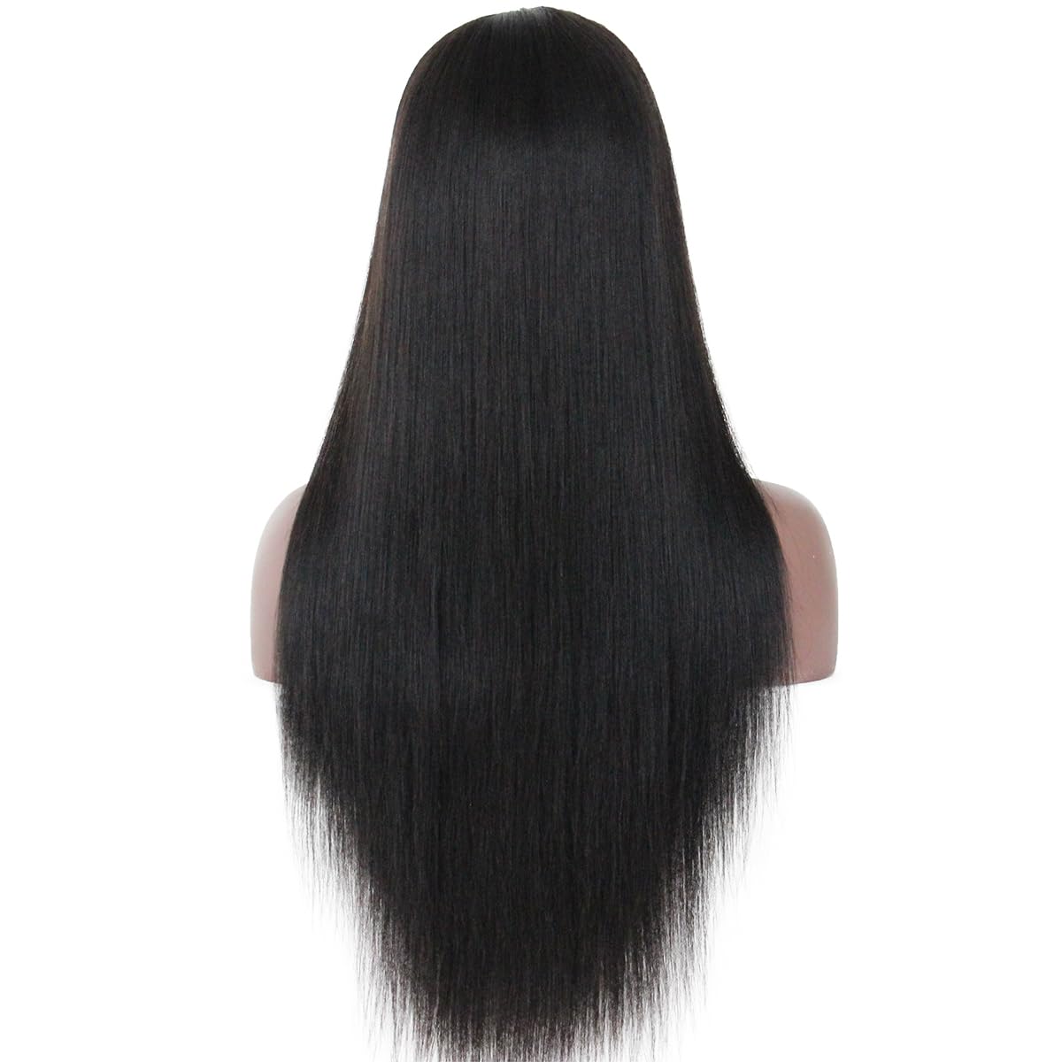 Premier Light Yaki Straight 360 Lace Front Wig - 150% Density Glueless Human Hair Wig with Pre-Plucked Natural Hairline & Baby Hair | 12