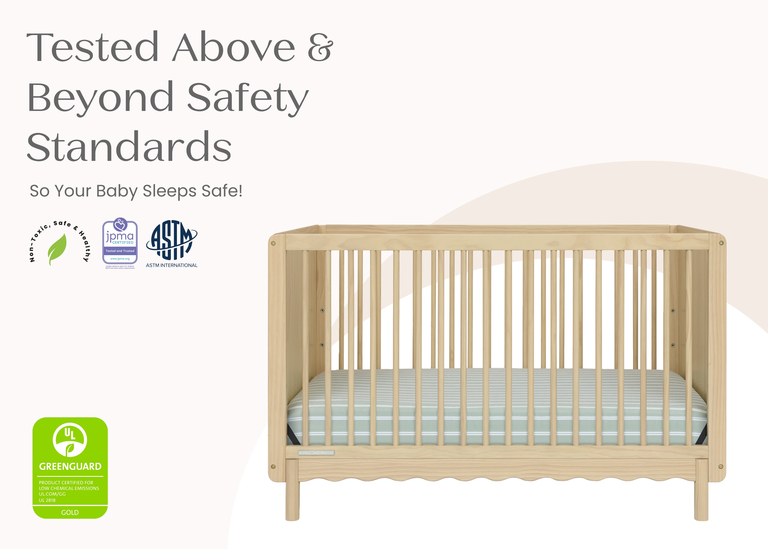 William 4-in-1 Convertible Baby Crib - Greenguard Gold Certified, Toddler Bed & Daybed Conversion - Safe Nursery Furniture for Newborn to Kids Room