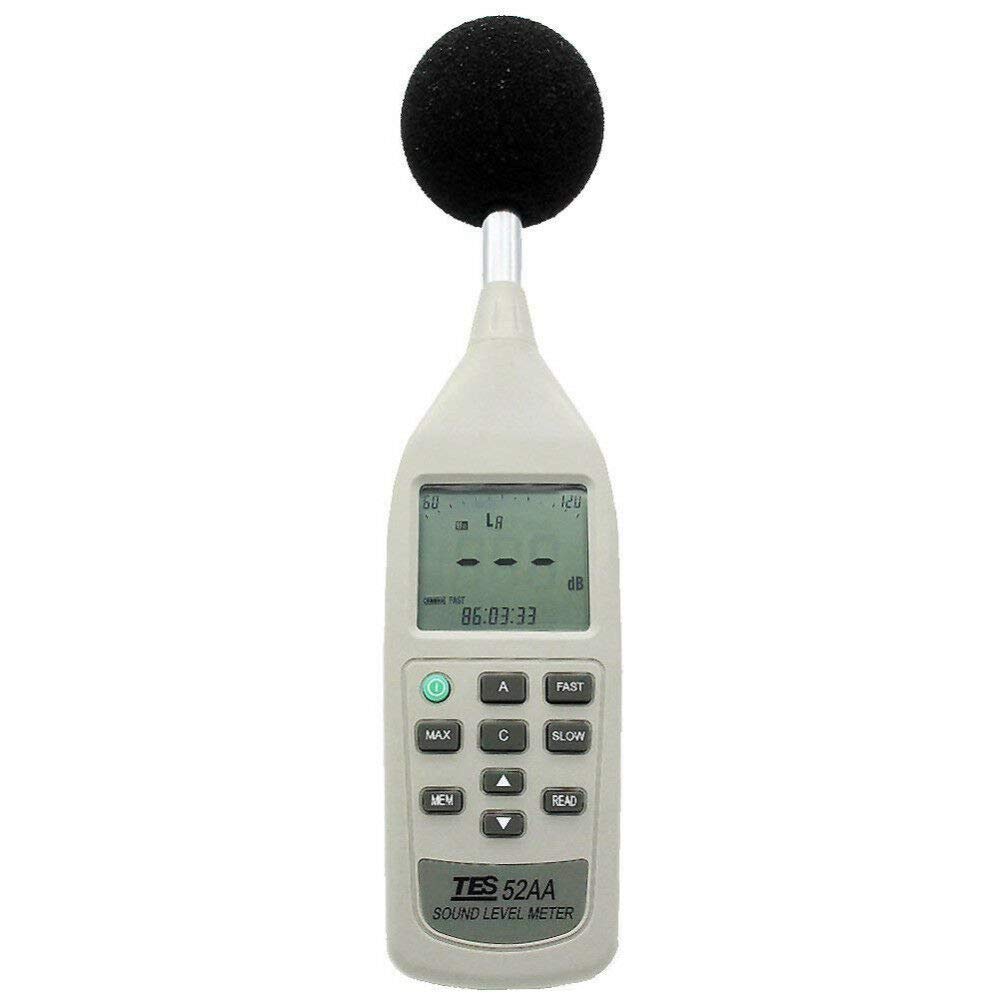TES-52AA Digital Sound Level Meter - Portable Handheld Noise Meter 26dB to 130dB Range, Decibel Tester for Home, Workplace & Industrial Noise Measurement (Ideal for Factories, Construction Sites & Office Environments)