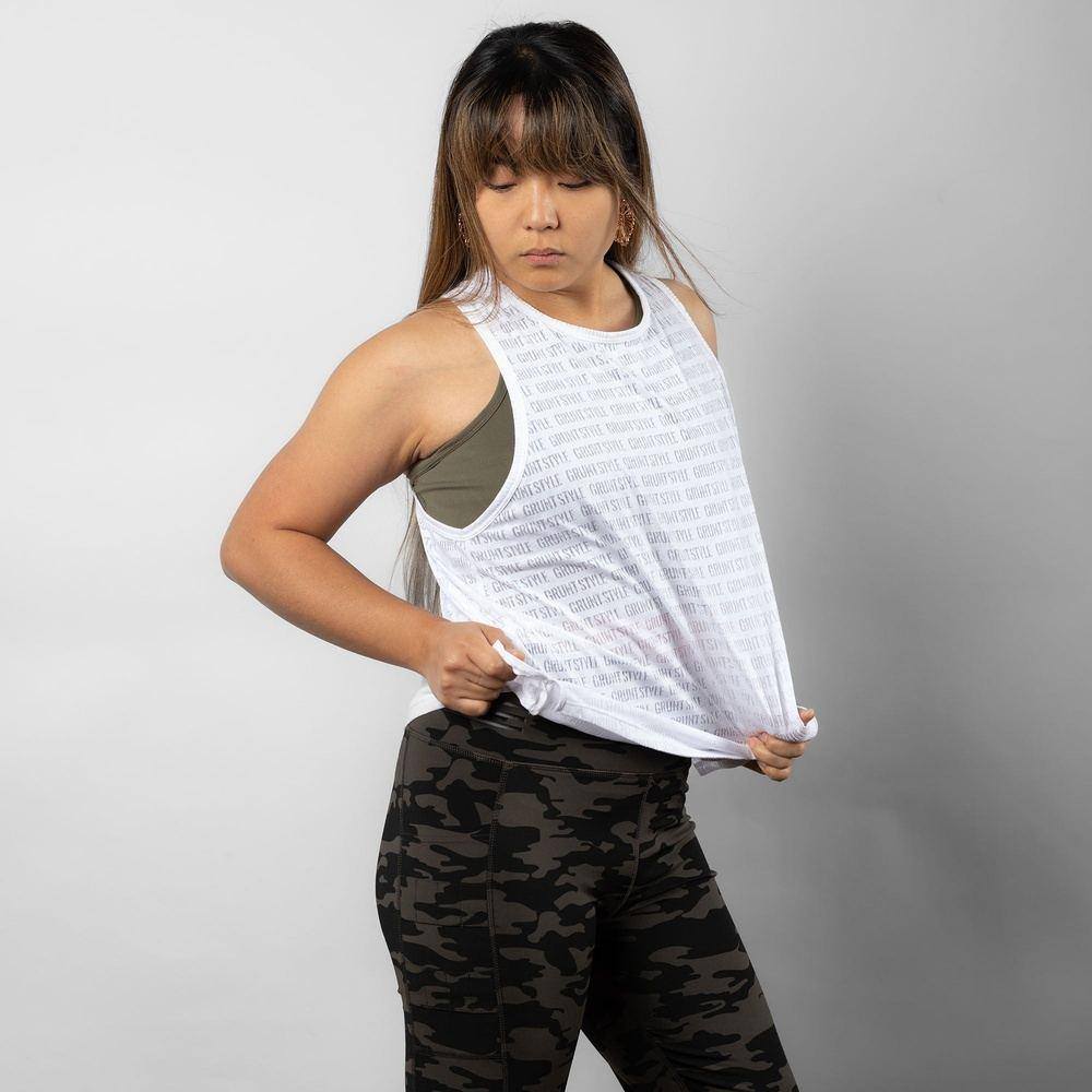Women's Burnout Tank Top - Soft & Comfortable White Sleeveless Shirt for Yoga, Gym & Casual Wear
