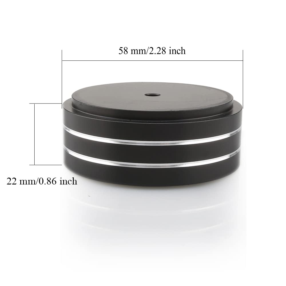 Tertullus 4 Pcs HiFi Speaker Feet - 58x22mm Aluminum Speaker Spikes & Isolation Pads for Amplifier, Turntable, Audio Player - Enhance Sound Quality for Home Theater & Studio Setup