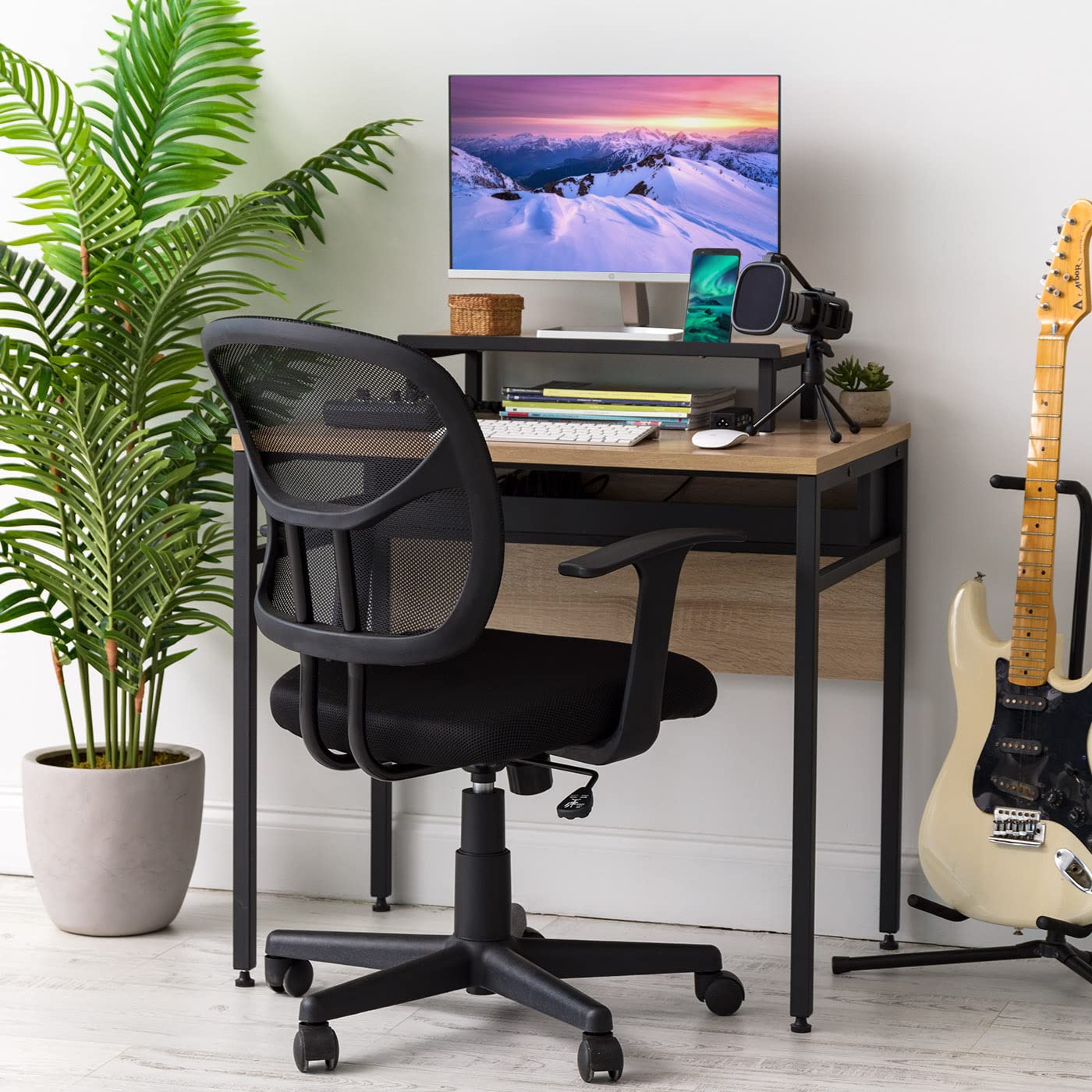 IRIS USA Office Computer Desk with Organizer, Monitor Stand & Cable Tray - Ergonomic Workstation for Home Office, Gaming & Study