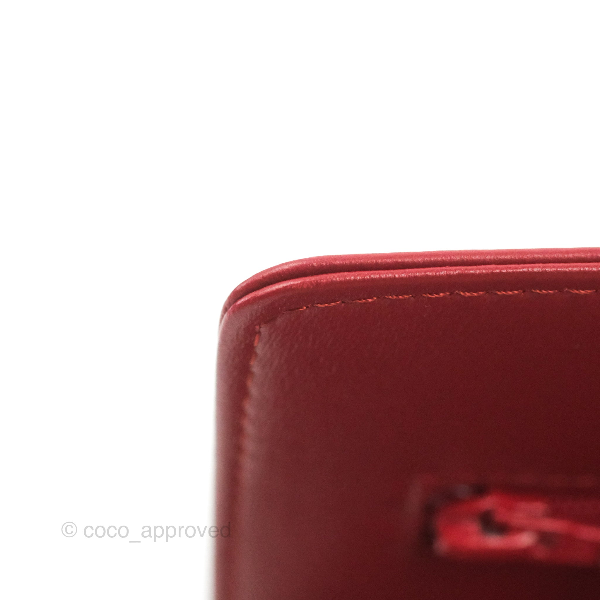 Chanel Camellia Embossed Wallet on Chain WOC in Red Lambskin with Silver Hardware - Luxury Crossbody Bag for Women, Perfect for Evening Events & Date Nights