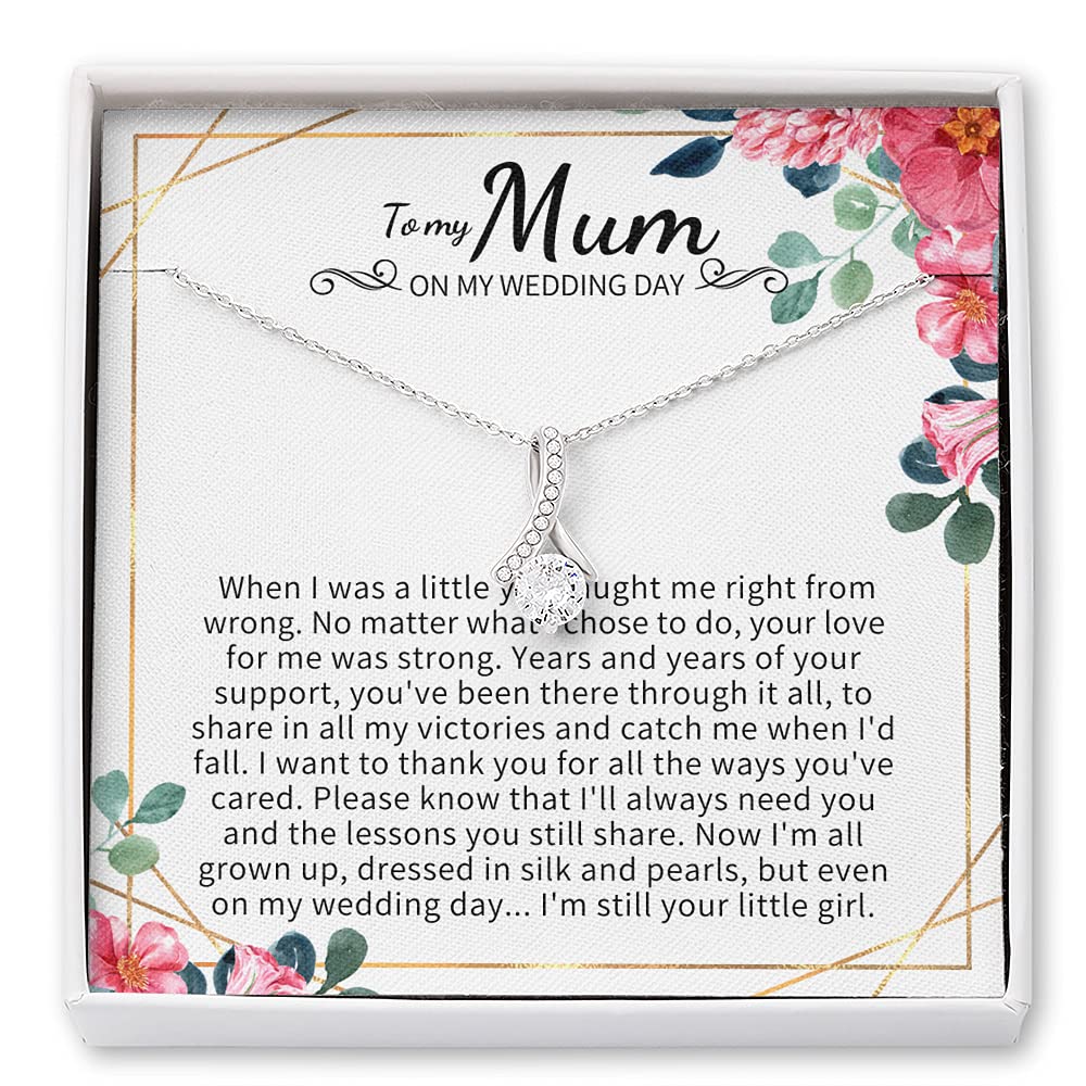 Elegant Mother of the Bride Necklace - Heartfelt Gift from Daughter or Bride | Sterling Silver Jewelry for Wedding Day & Special Occasions