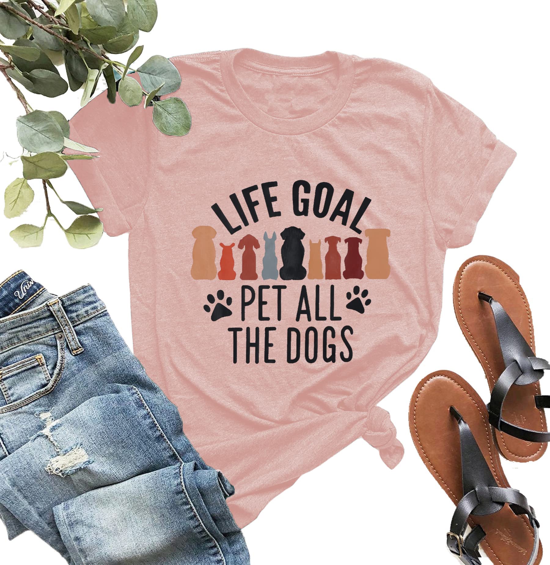 Funny Dog Mom T-Shirt for Women | Cute Dog Lover Tee with Letter Print | Pet Owner Gift Idea | Perfect for Dog Walks, Park Outings & Casual Wear