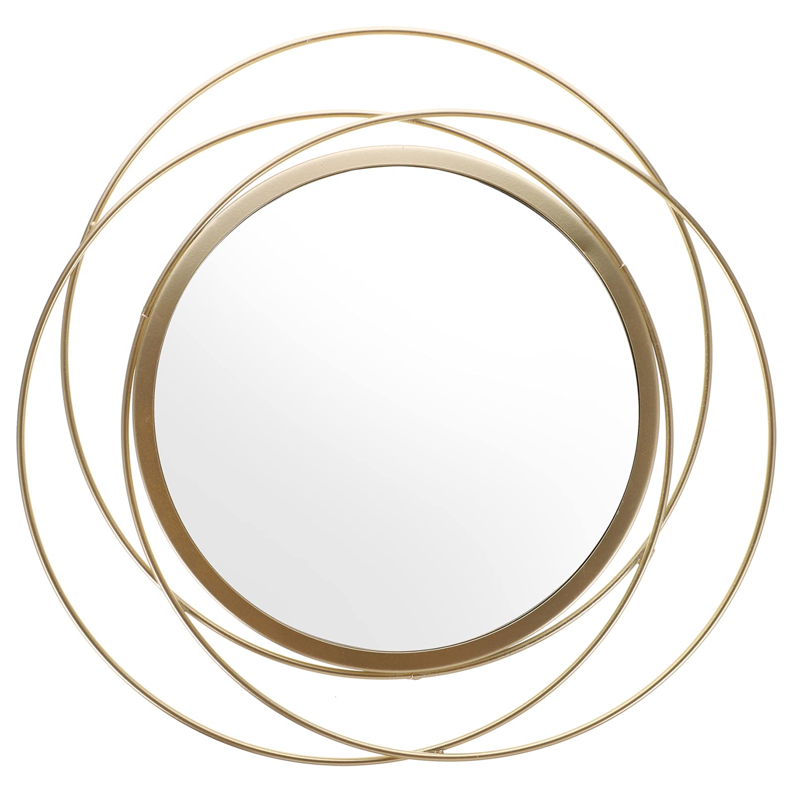 IMIKEYA 24 Inch Round Wall Mirror - Farmhouse Circular Metal Framed Vanity Mirror for Makeup, Entryway & Bathroom - Vintage Gold Geometric Home Decor for Living Room, Bedroom & Dorm
