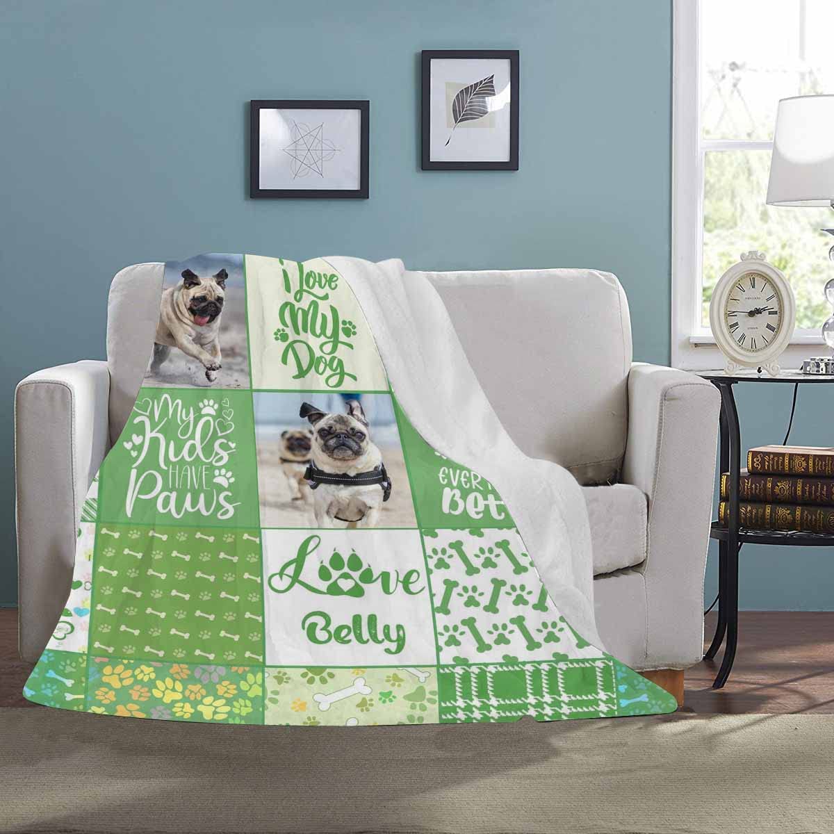 Custom Dog Memorial Blanket - Personalized Pet Loss Sympathy Blanket for Grieving Owners (50x60 Inch) | Comfort Gift for Dog Lovers, Remembrance Throw for Home & Memorial Use