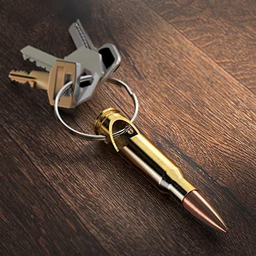 .308 Real Bullet Keychain Bottle Opener - USA Made Military Style Gift for Men - Perfect for Camping, Hiking & Outdoor Adventures