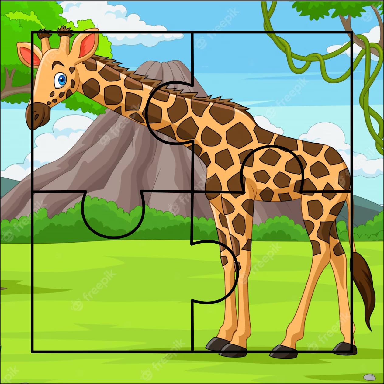 Educational Animal Puzzle for Kids - 4 Piece Learning Toy for Toddlers & Preschoolers | Fun & Interactive Puzzle Game for Early Childhood Development | Perfect for Home, Classroom & Travel Play