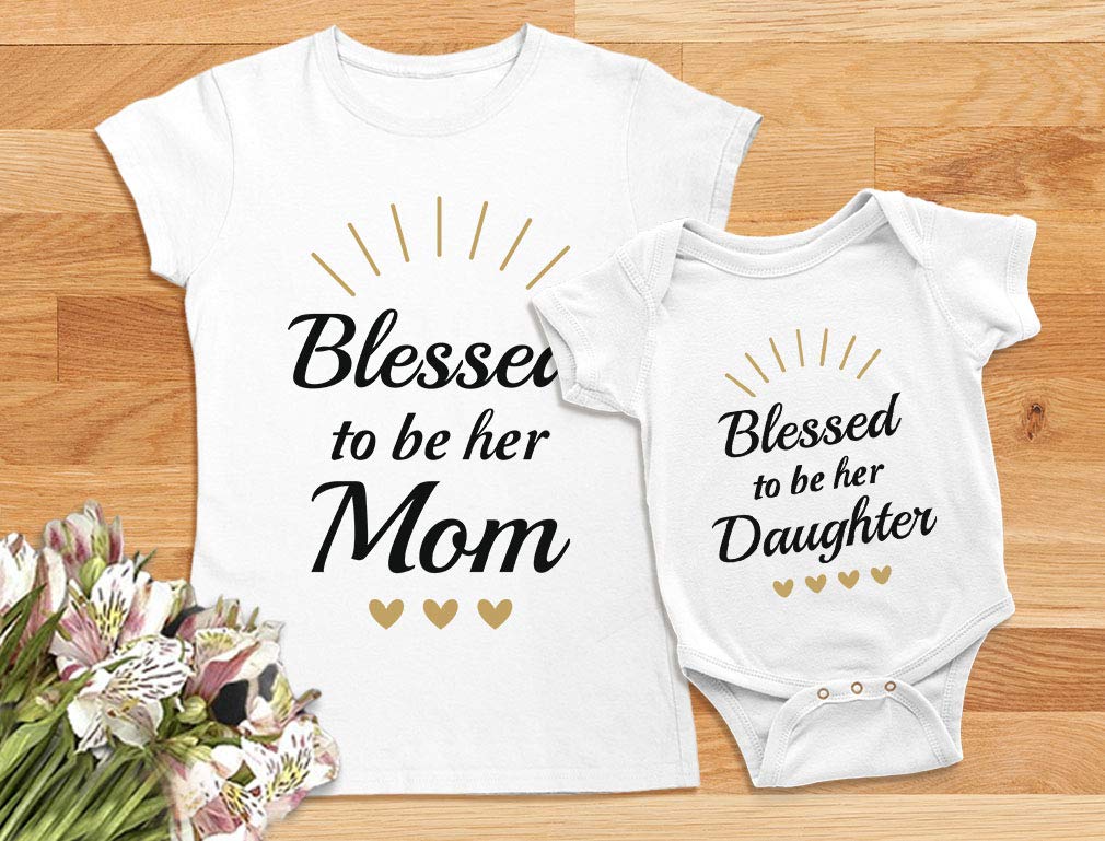 Blessed Mom & Baby Matching Outfits - Mother's Day Gift Set for New Moms | Family Photos & Special Occasions