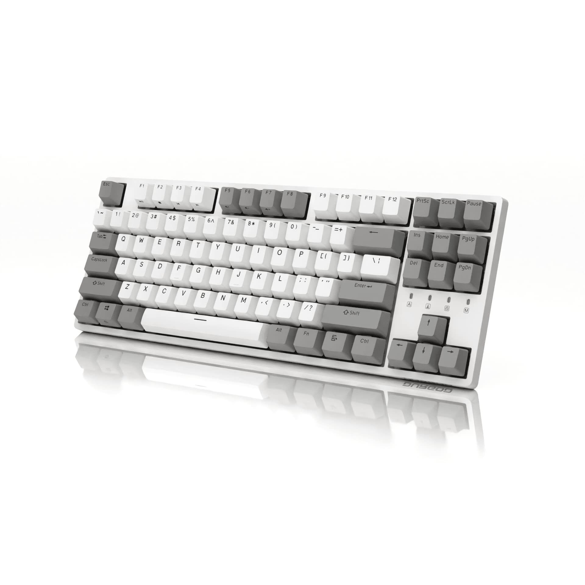 Durgod Taurus K320 TKL 87-Key Mechanical Gaming Keyboard - Cherry MX Silent Red Switches - Double Shot PBT Keycaps - NKRO - USB Type C (White) | Perfect for Esports, Office Work & Typing Enthusiasts