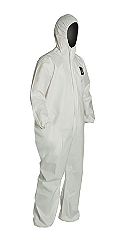 DuPont ProShield 60 NG127S Disposable Protective Coverall with Elastic Cuff, Hood & Storm Flap - White, 2X-Large (25 Pack) - Ideal for Medical, Industrial & Chemical Protection