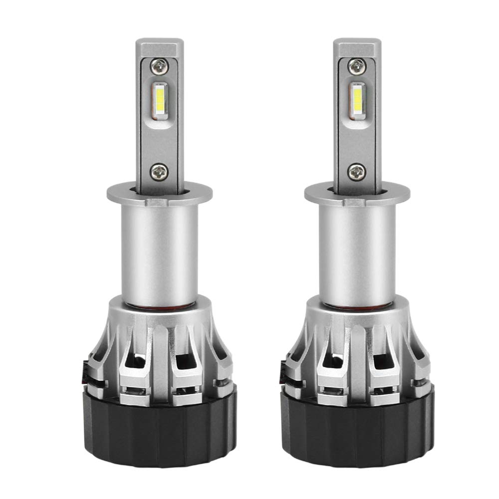 H3 LED Headlight Bulbs 6000LM 6500K Cool White - High Brightness Fog Driving Lights, Direct Replacement for H3 Halogen Bulbs (1 Pair) - 2 Year Warranty | Perfect for Night Driving, Off-Road Adventures & Low Visibility Conditions