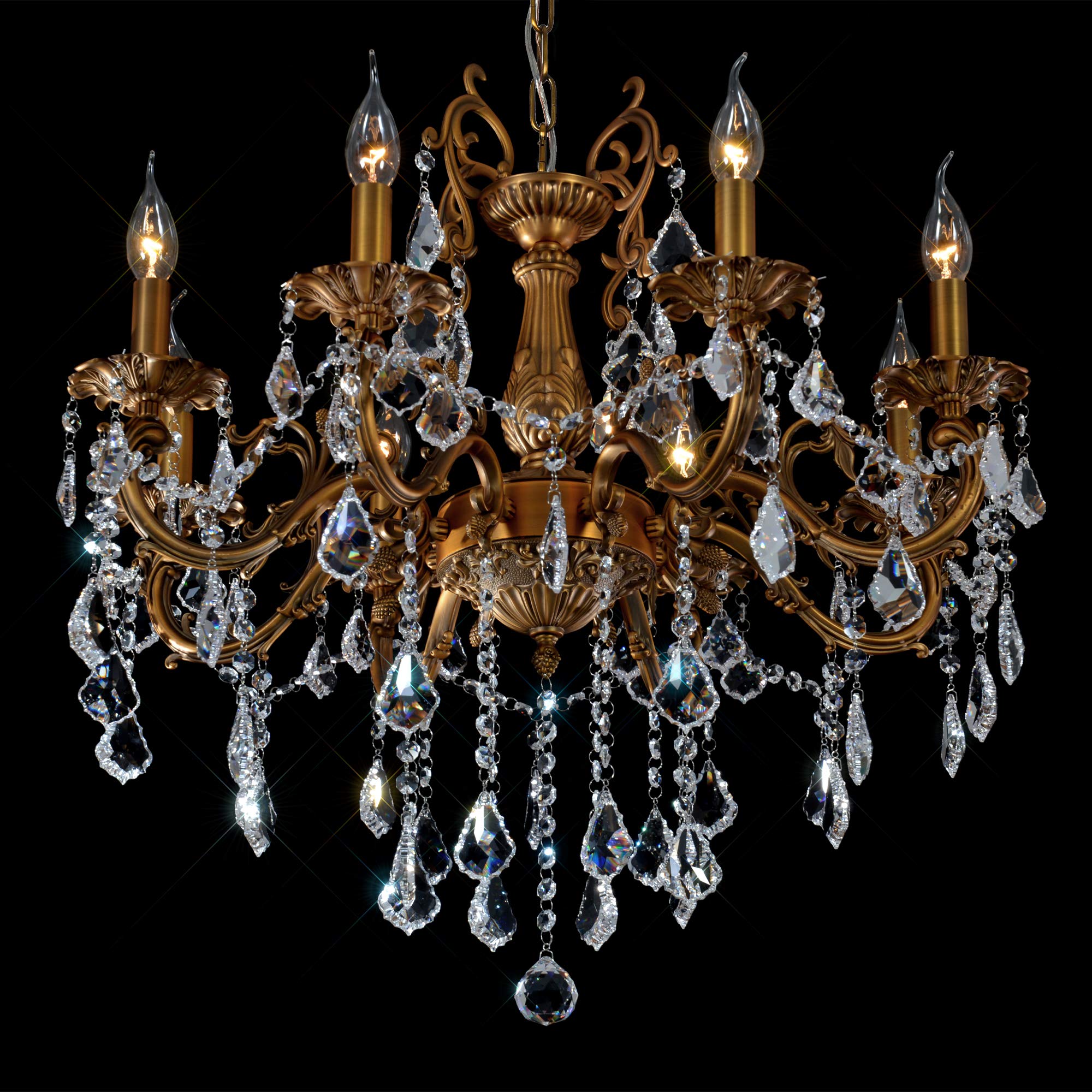 Crystal Chandeliers Modern 8-Light Candle Pendant Ceiling Light Fixture - Elegant Island Lighting for Dining Room, Living Room, Kitchen, Bedroom, Hallway & Entryway (D27.6) | Perfect for Home Decor, Wedding Venues & Luxury Interior Design