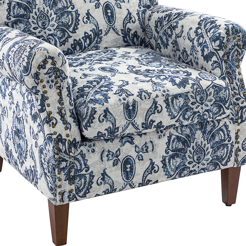 Matteo Upholstered Armchair with Nailhead Trim - Modern Accent Chair for Living Room, Bedroom & Office - Comfortable Lounge Chair with Stylish Nailhead Detailing