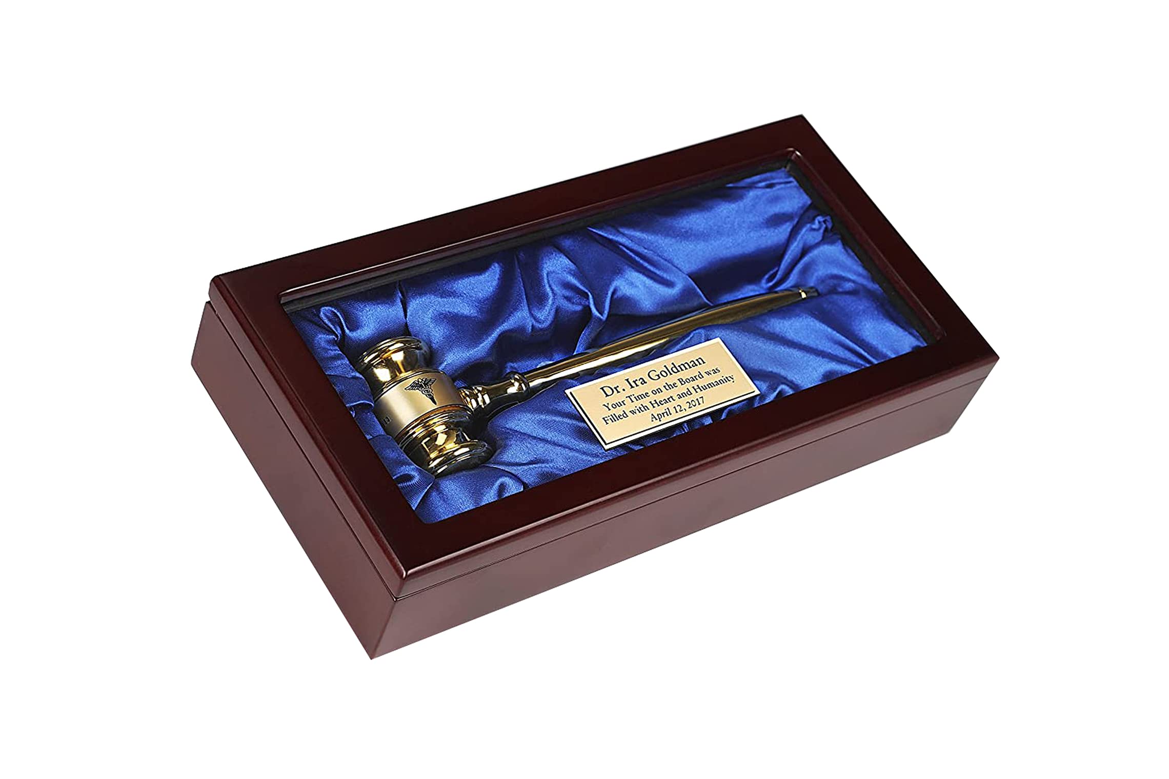 Solid Brass Gavel with Rosewood Gift Box - Custom Engraved Plate & Band - Perfect Lawyer, Judge, Mayor & City Council Gift - Ideal for Courtrooms, Ceremonies & Official Events
