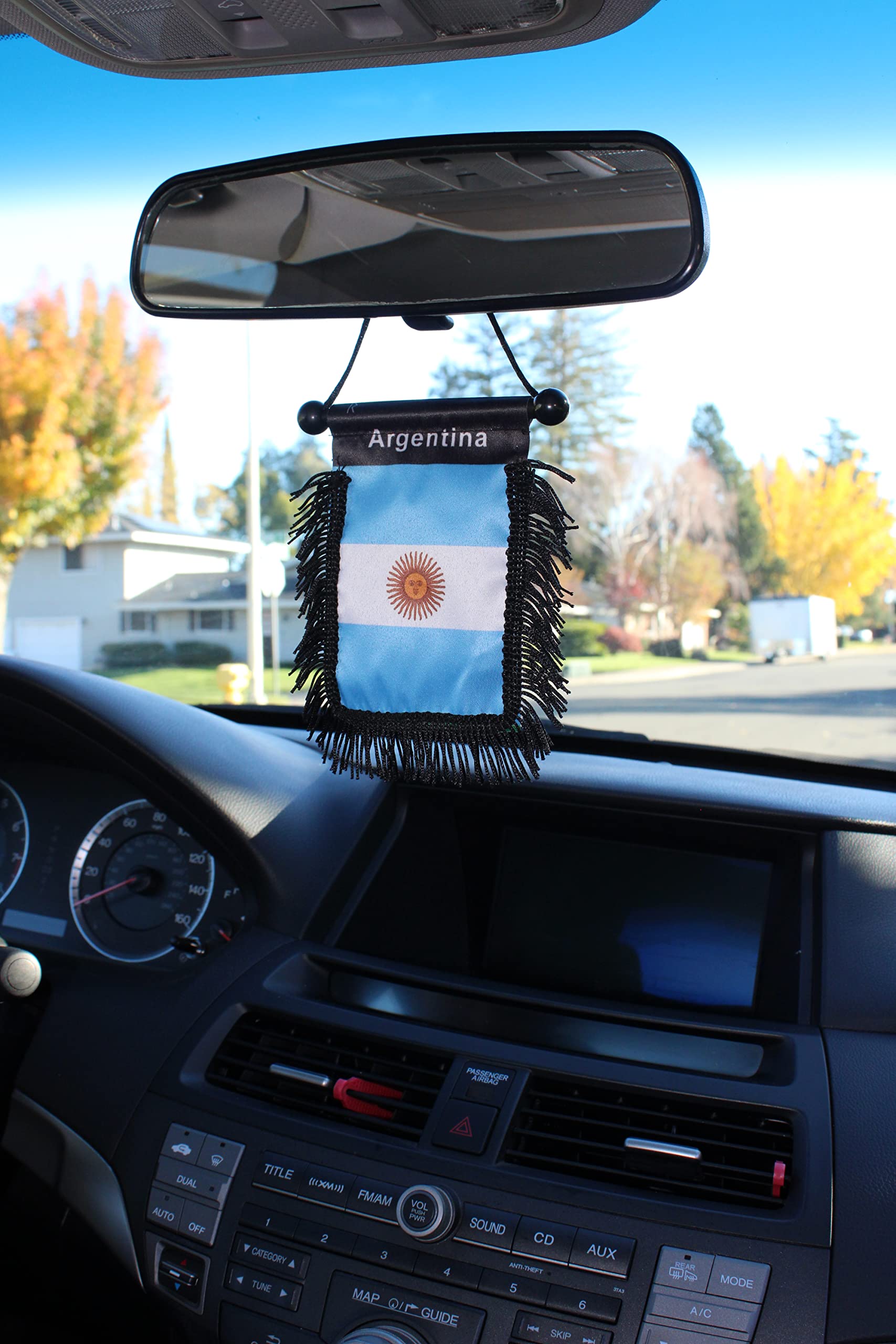 Argentina Flag for Rear View Mirror - Argentinian Car Hanging Flag for Vehicles | Show National Pride While Driving, Perfect for Soccer Games & Patriotic Events