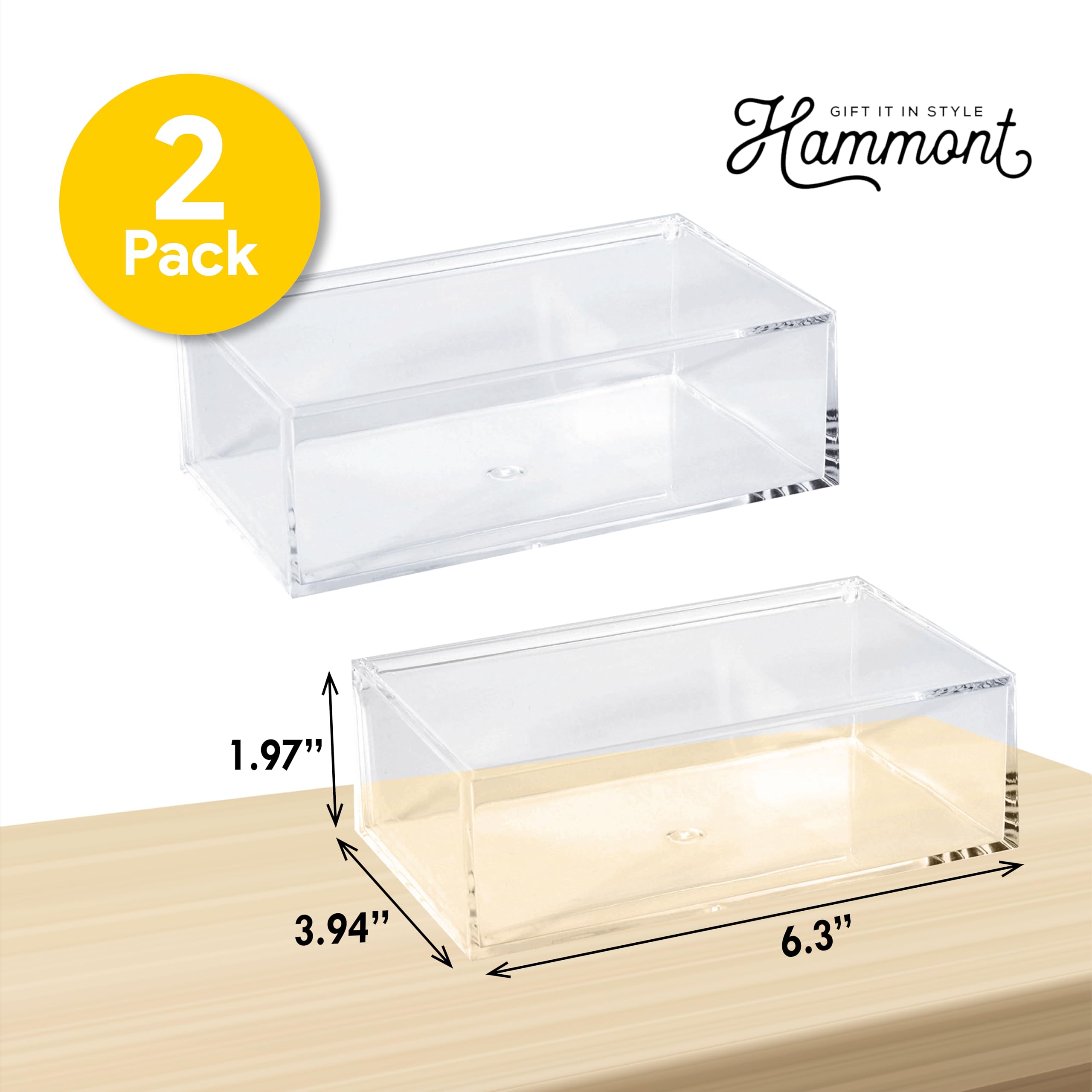 Clear Acrylic Storage Box with Lid - 6.3