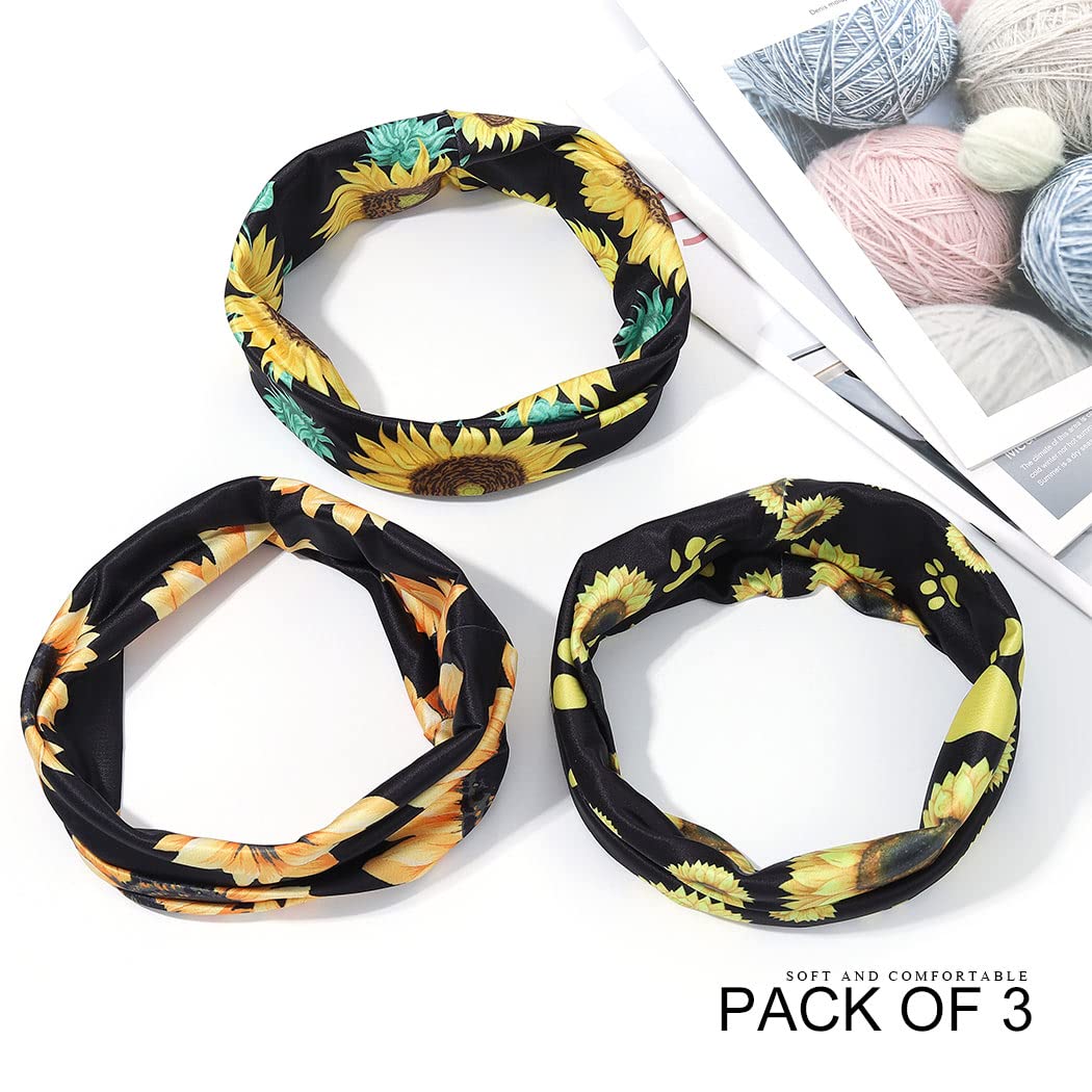 Stylish Extra Wide Sunflower Headbands for Women - Fashionable Hair Accessories for Summer, Weddings, and Outdoor Events