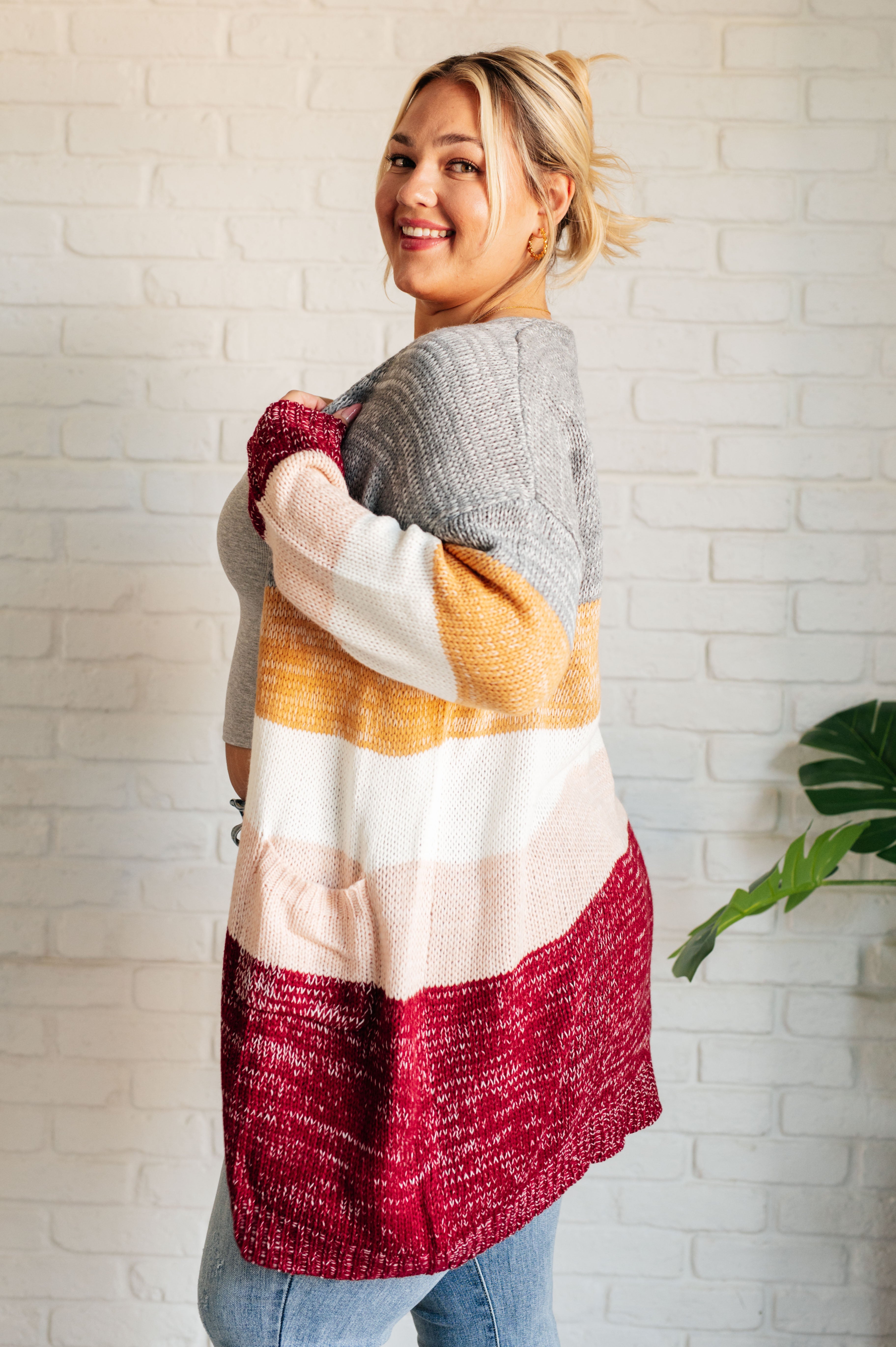 Stylish Color Block Cardigan for Women - Soft Warm Knit Sweater | Perfect for Fall Layering, Office Wear & Casual Outfits