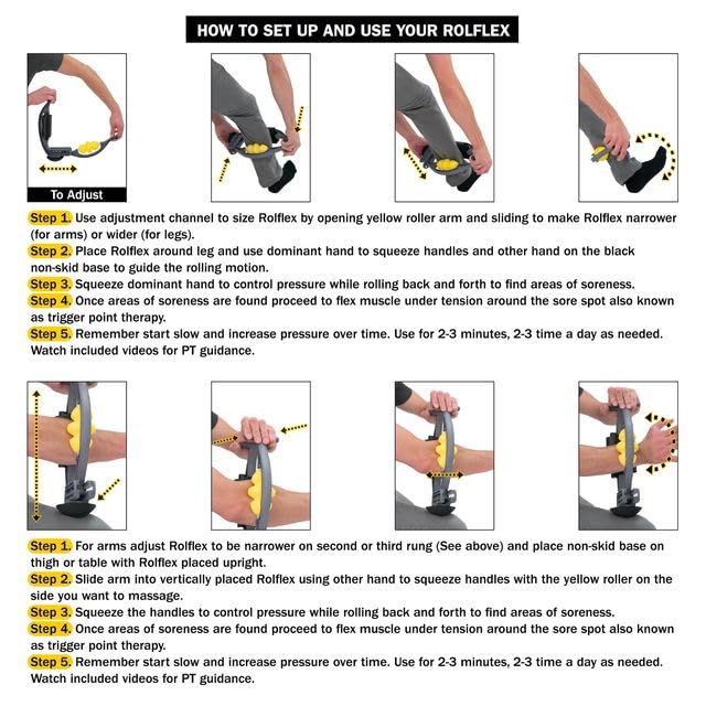 Deep Tissue Arm & Leg Massager Roller for Muscle Pain Relief - Targets Golfer’s Elbow, Tennis Elbow & Carpal Tunnel - Reduce Inflammation & Speed Recovery - Perfect for Athletes, Office Workers & Post-Workout Recovery