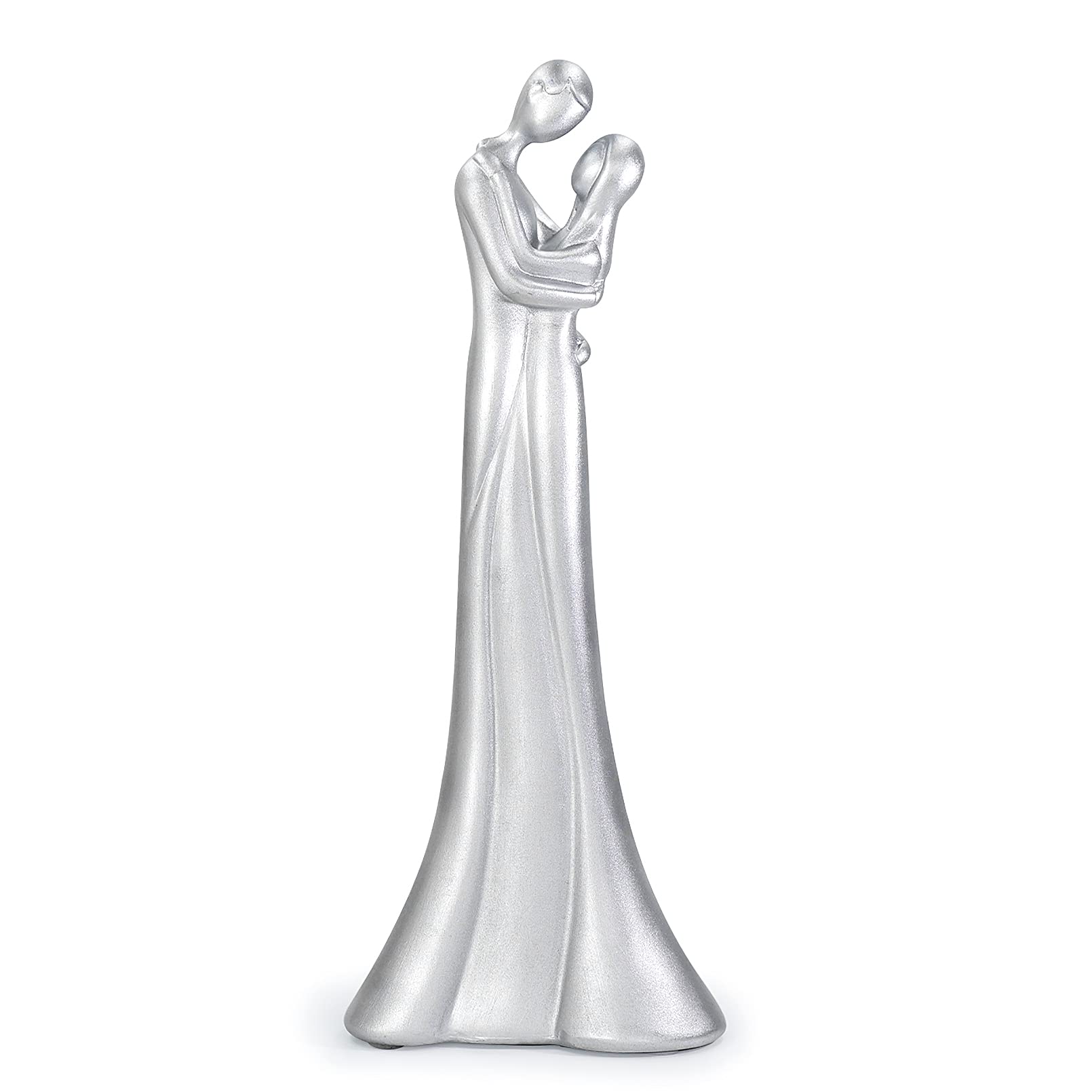 DreamsEden Modern Couple Sculpture - Romantic Silver Her & Him Hugging Figurine - Perfect Anniversary & Wedding Gift - Elegant Table Decor for Living Room, Bedroom & Office