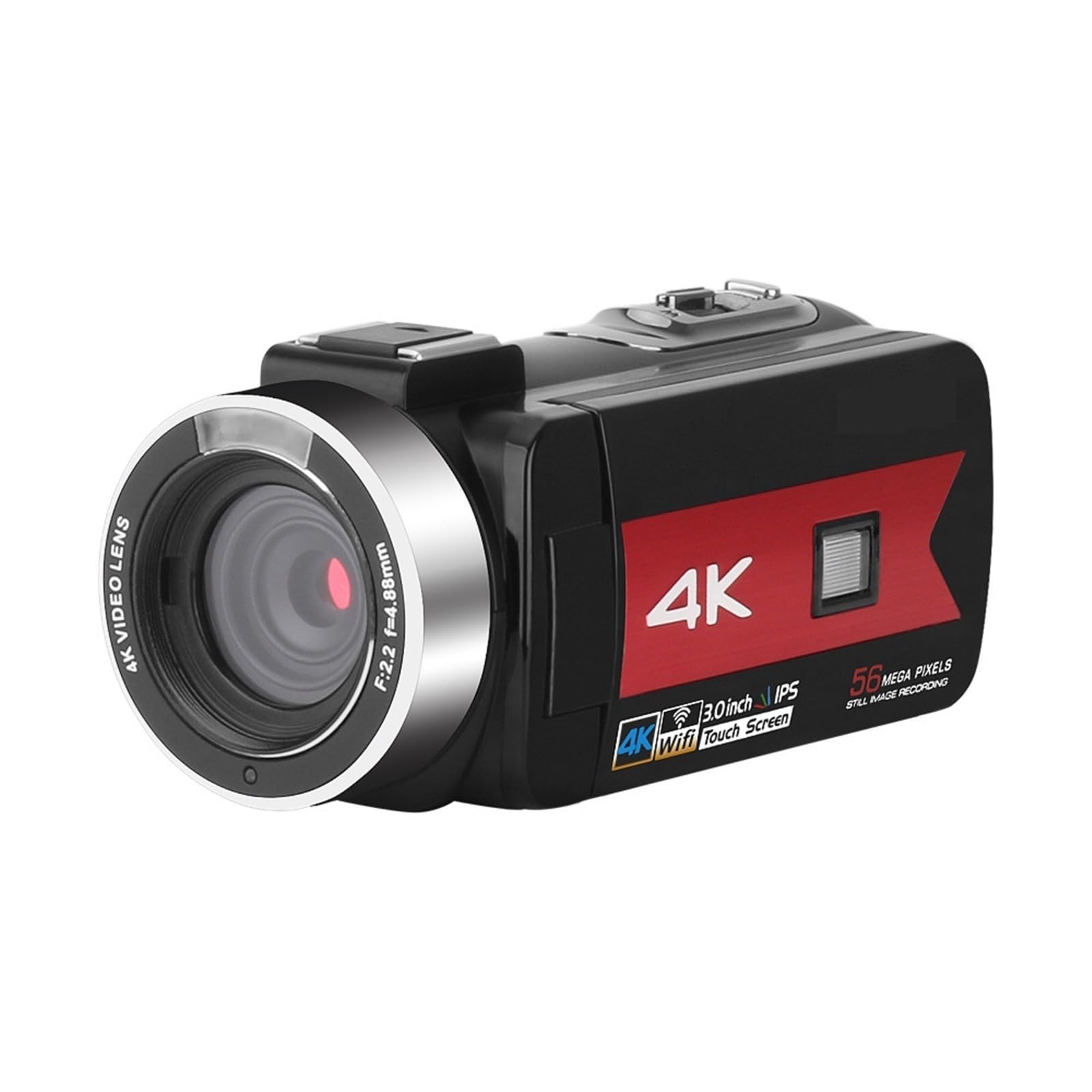 MZZYG 56MP 4K HD Digital Video Camera - Wireless Live Streaming Camera with All-in-One Shooting Features (Red) - Perfect for Vlogging, Travel, and Professional Photography
