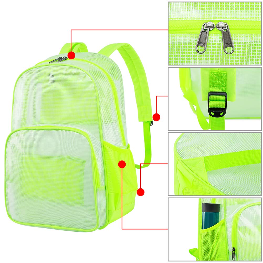 mygreen Clear Backpack - Heavy Duty Transparent School Backpack for 15.6 Inch Laptop - Perfect for School, Travel, Airport Security & Work Commute