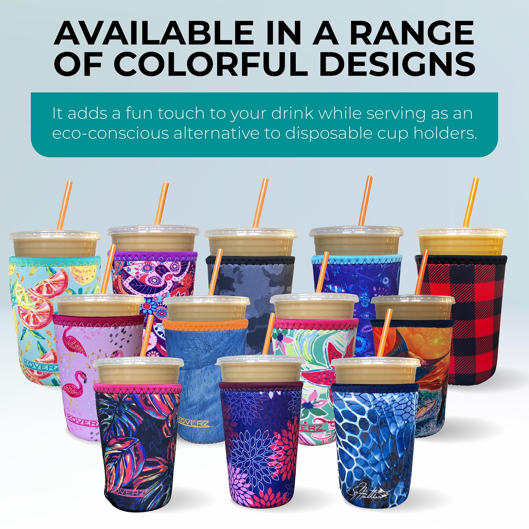 Koverz Insulated Neoprene Coffee Cup Sleeve for 24 Oz Iced Coffee - Washable & Reusable Coffee Accessory in Medium Realtree Camo - Perfect for Office, Travel, and Outdoor Coffee Lovers