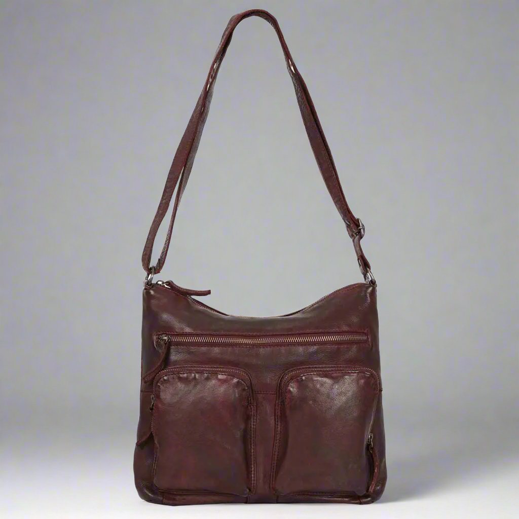 Premium MET Double Front Pocket Genuine Leather Bag for Men & Women - Stylish & Durable for Work, Travel & Everyday Use