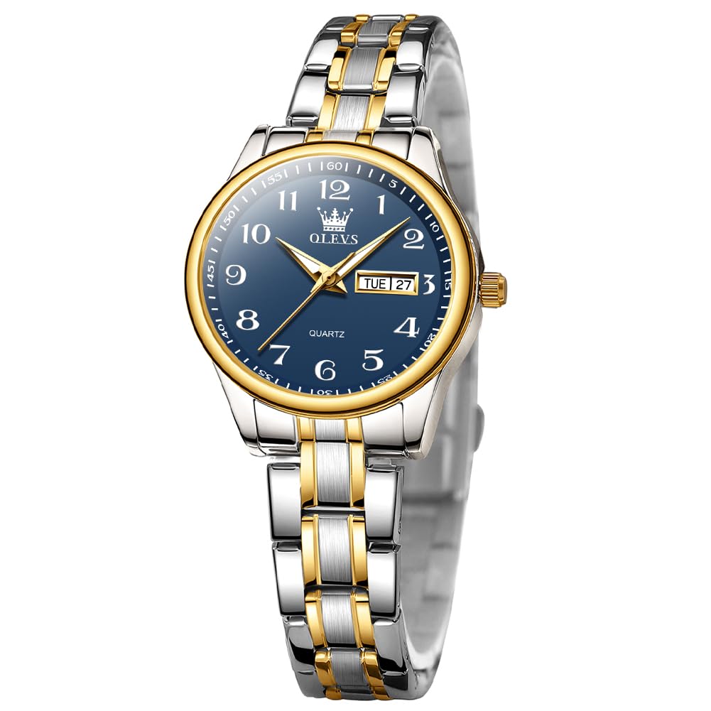 OLEVS Women's Watch - Stainless Steel Quartz with Date for Everyday Wear