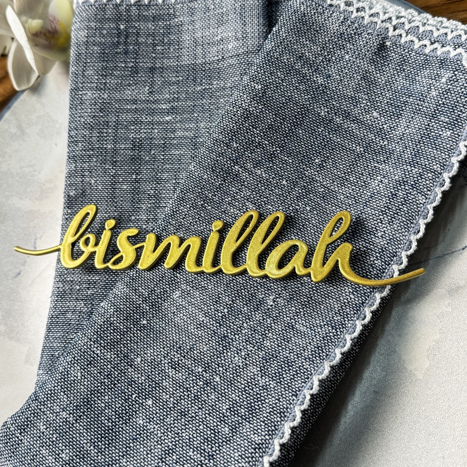 Bismillah Metal Napkin Holder - Elegant Iftar & Eid Dinner Table Decor for Ramadan & Islamic Celebrations - Perfect for Holiday Dining, Party Centerpieces & Home Decoration