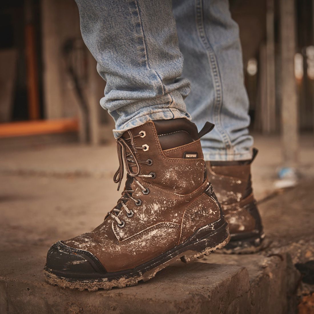 Kodiak Karluk Men's 8 Inch Waterproof Composite Toe Work Boots 8379FS - Brown Safety Shoes for Construction, Hiking & Outdoor Work