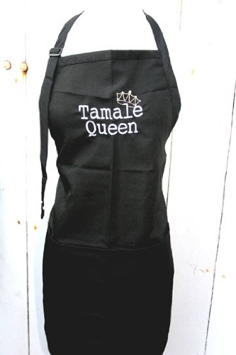 KNBC Embroidered Tamale Queen Apron with Crown - Black for Cooking & Baking