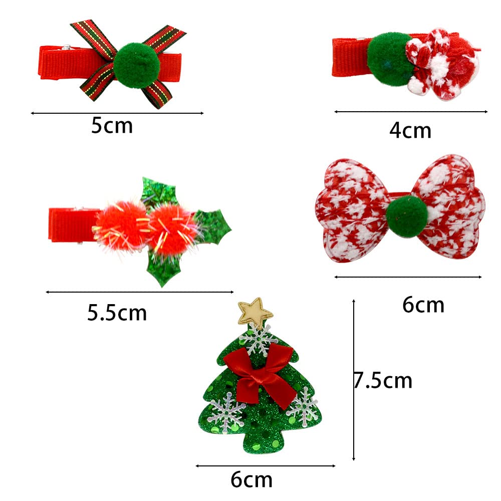 5 Pairs Christmas Hair Clips for Girls - Cute Holiday Hair Accessories Set with Assorted Styles (Christmas Tree Design) - Perfect for Xmas Parties, School Events & Family Gatherings