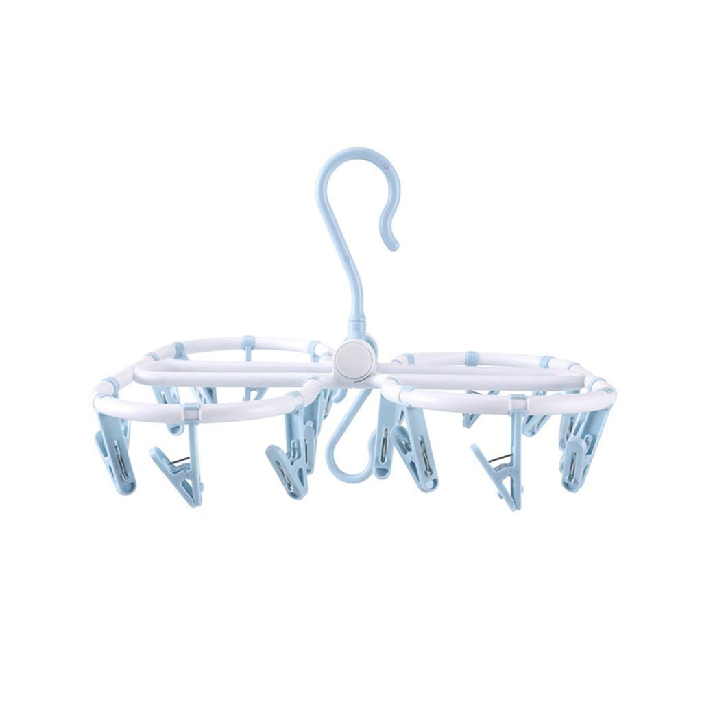 Foldable Multi-Function Clothes Hangers - Space Saving Round Clothing Organizer with Drying Rack | Eco-Friendly & Durable for Closet, Laundry Room, Travel | Blue