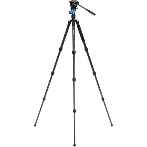 Benro Aero 2 PRO Carbon Fiber Travel Tripod with Twist Locks - Lightweight & Compact Video Tripod for Travel Vlogging, Photography, and Outdoor Adventures