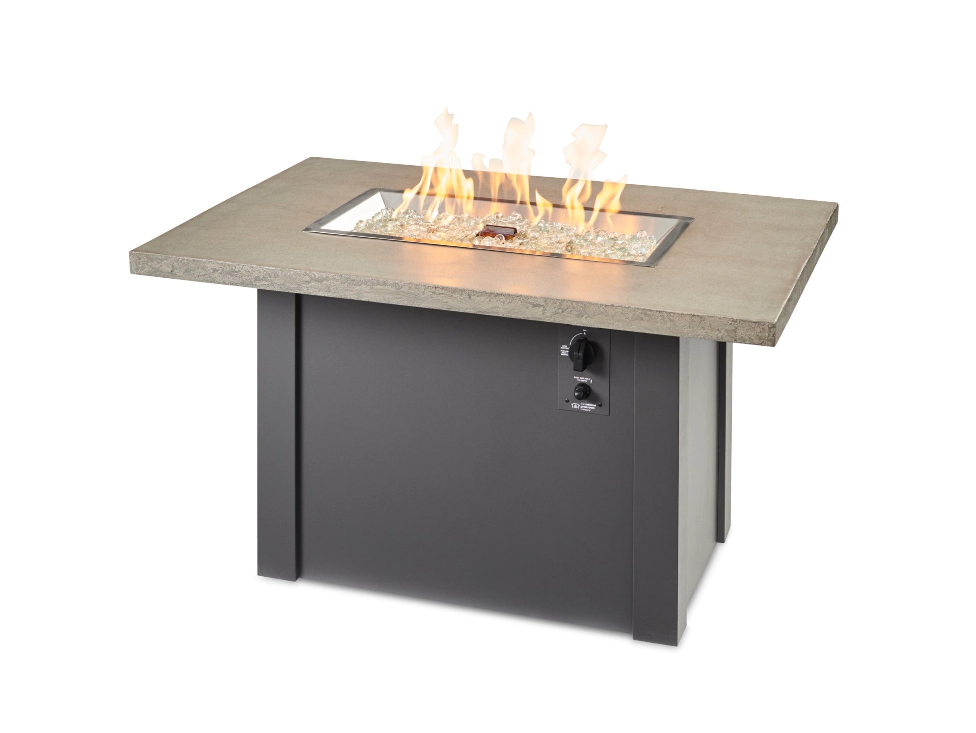 Havenwood Rectangular Gas Fire Pit Table by The Outdoor Greatroom Company - Perfect for Patio, Backyard, and Outdoor Gatherings