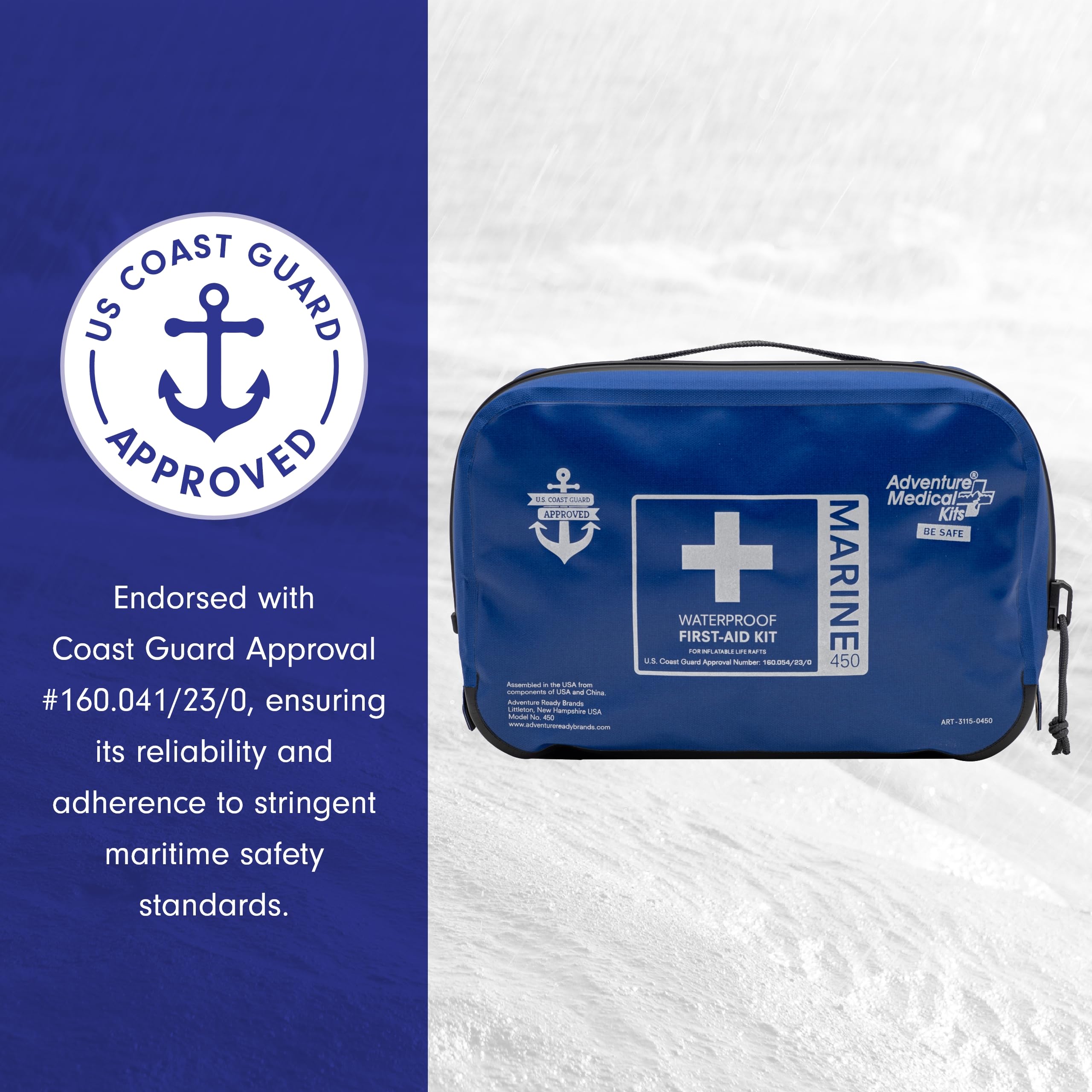 Adventure Medical Kits Marine Series First Aid Kit for Boats - 450 Pieces Emergency Medical Supplies for 6 People (6 Hours Care) | Includes Bandages, Medicines, Guide Book | Perfect for Sailing, Fishing & Water Sports Safety