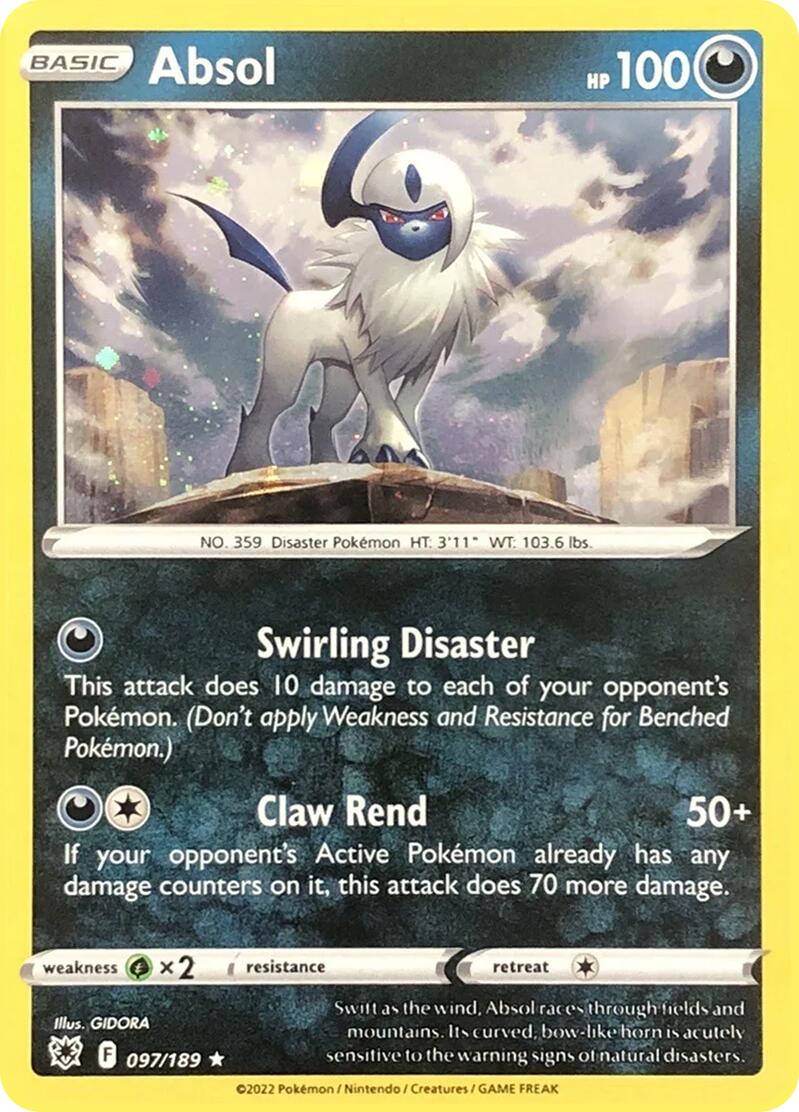 Absol (097/189) Cosmos Holo Pokemon Trading Card - Rare Collectible for Battles & Display