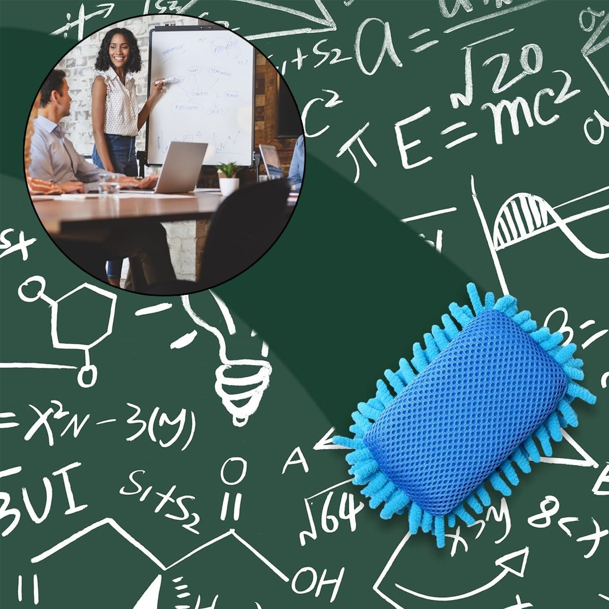 6-Pack Microfiber Shag Whiteboard Erasers - Washable Dry Erase Board Cleaners for Classroom, Office & Home Use - Premium Dust-Free Whiteboard Cleaning Tools for Teachers & Students