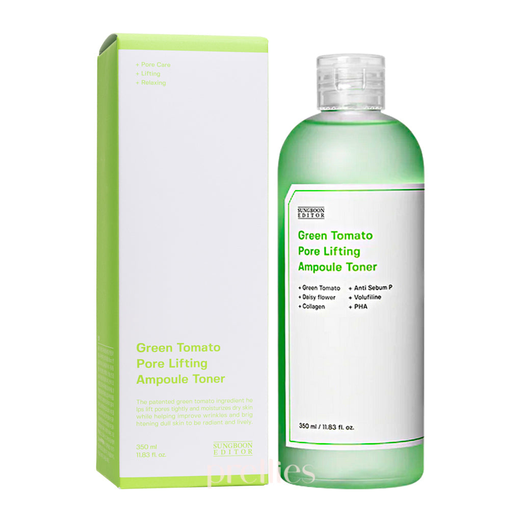 Green Tomato Pore Tightening Ampoule Toner 350ml - Korean Skincare for Oily & Acne-Prone Skin - Brightening & Hydrating Facial Treatment for Daily Use