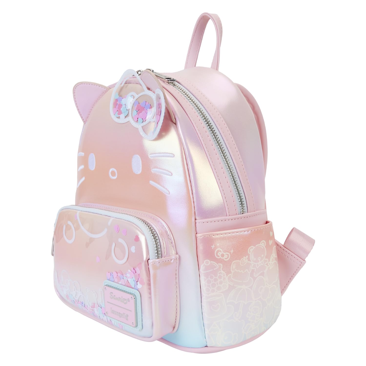 Loungefly Sanrio Hello Kitty 50th Anniversary Clear Backpack - Cute Women's Double Strap Shoulder Bag Purse for School, Travel & Anime Conventions