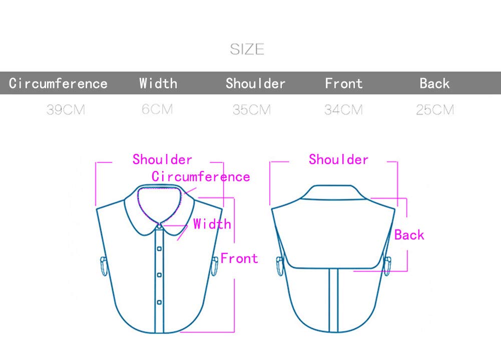 DCUTERQ Detachable Fake Collar for Women & Girls - Faux Dickey Collar & Cuff Set - Stylish Half Shirt Blouse Accessory for Office, Party, and Formal Occasions