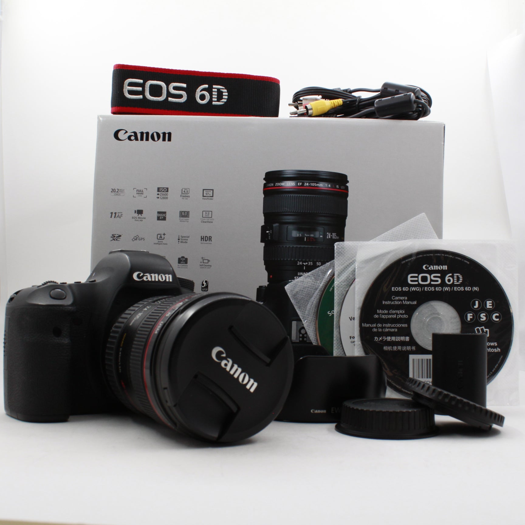 Refurbished Canon EOS 6D Full Frame DSLR Camera with EF 24-105mm f/4L IS USM Lens (Box Included) - Perfect for Professional Photography & Travel Videography