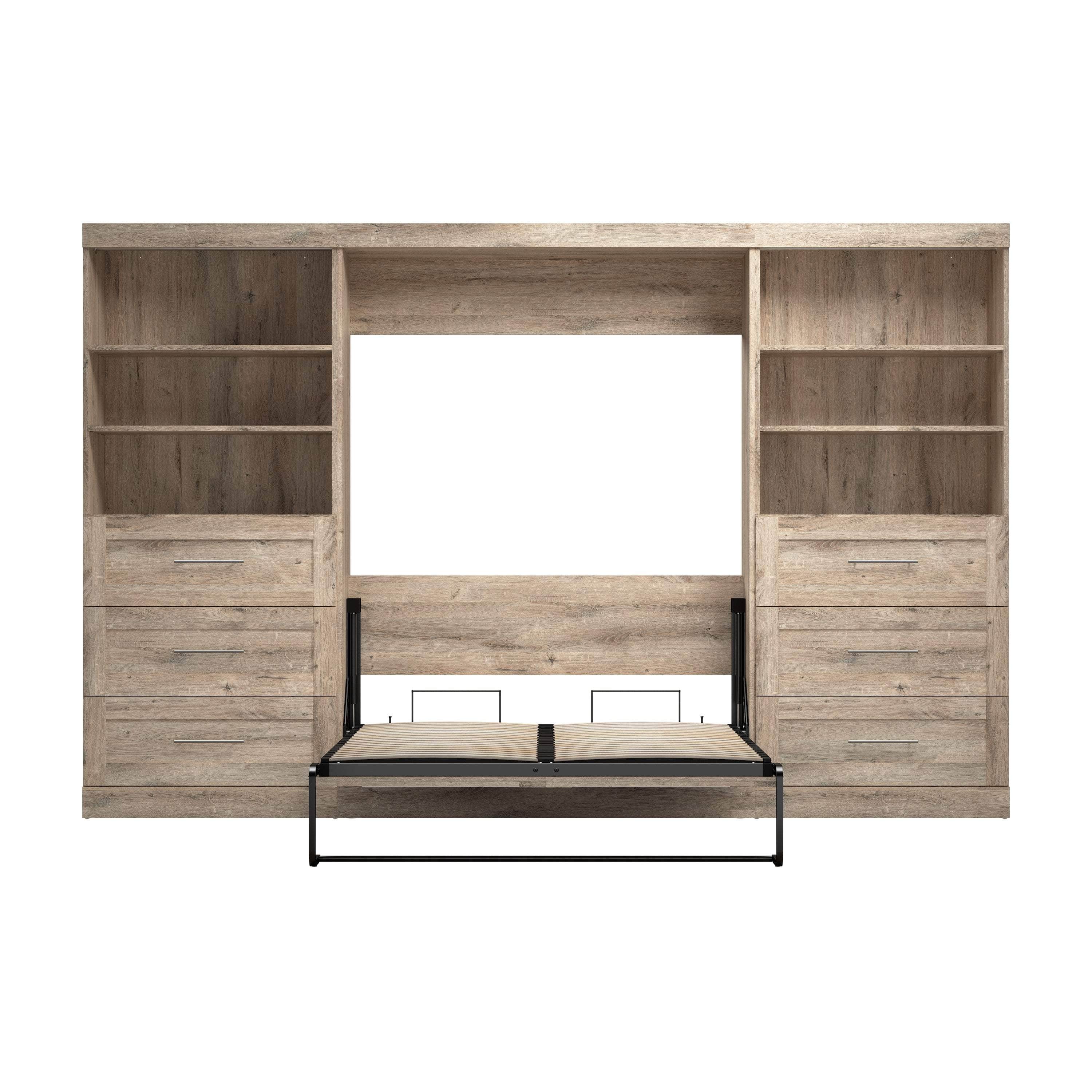 Pur Full Murphy Wall Bed with 2 Storage Units & Drawers (131