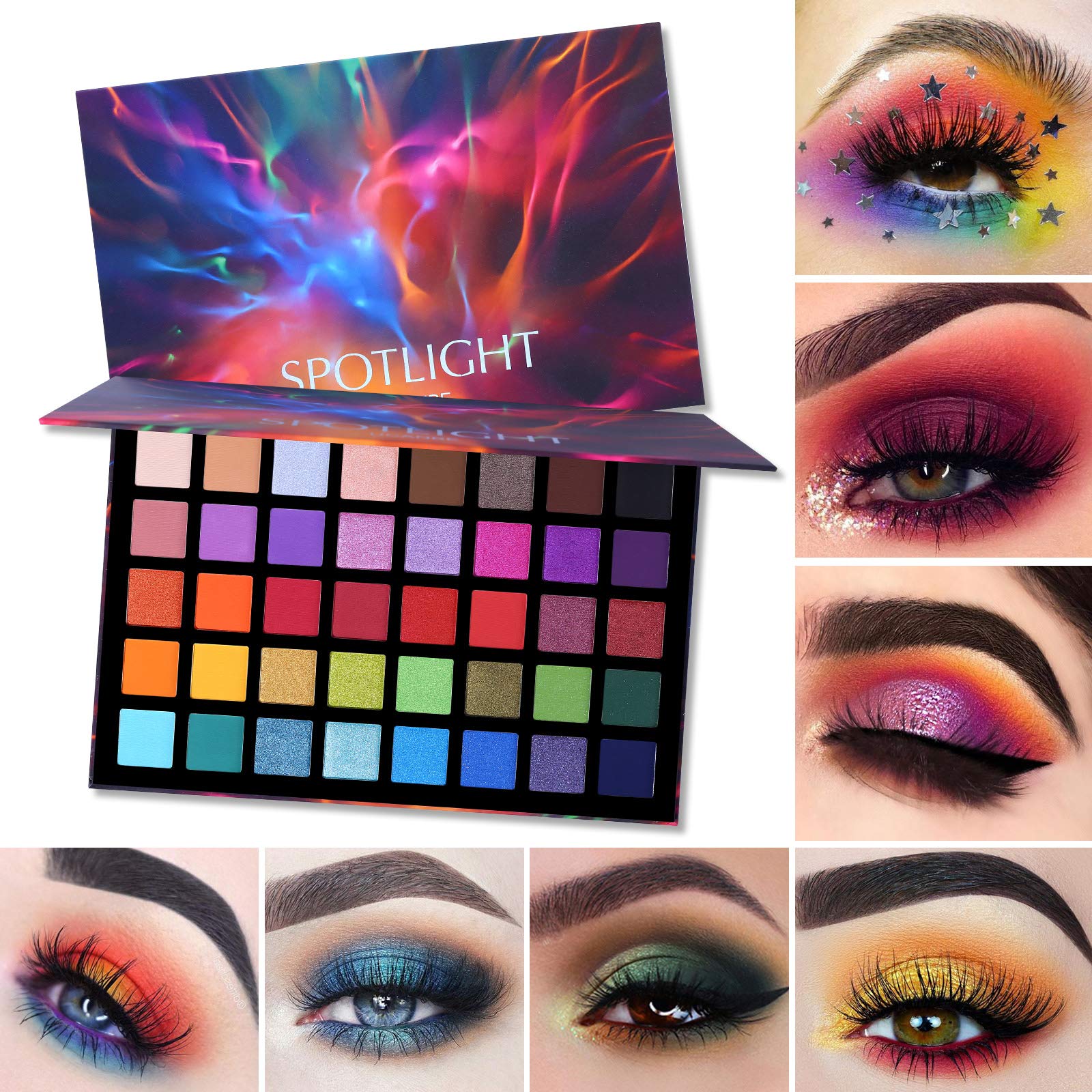 UCANBE Professional 40-Color Eyeshadow Palette with 15-Piece Brush Set - Matte, Shimmer & Glitter Long-Lasting Waterproof Makeup Kit for Party, Wedding & Daily Eye Makeup Looks