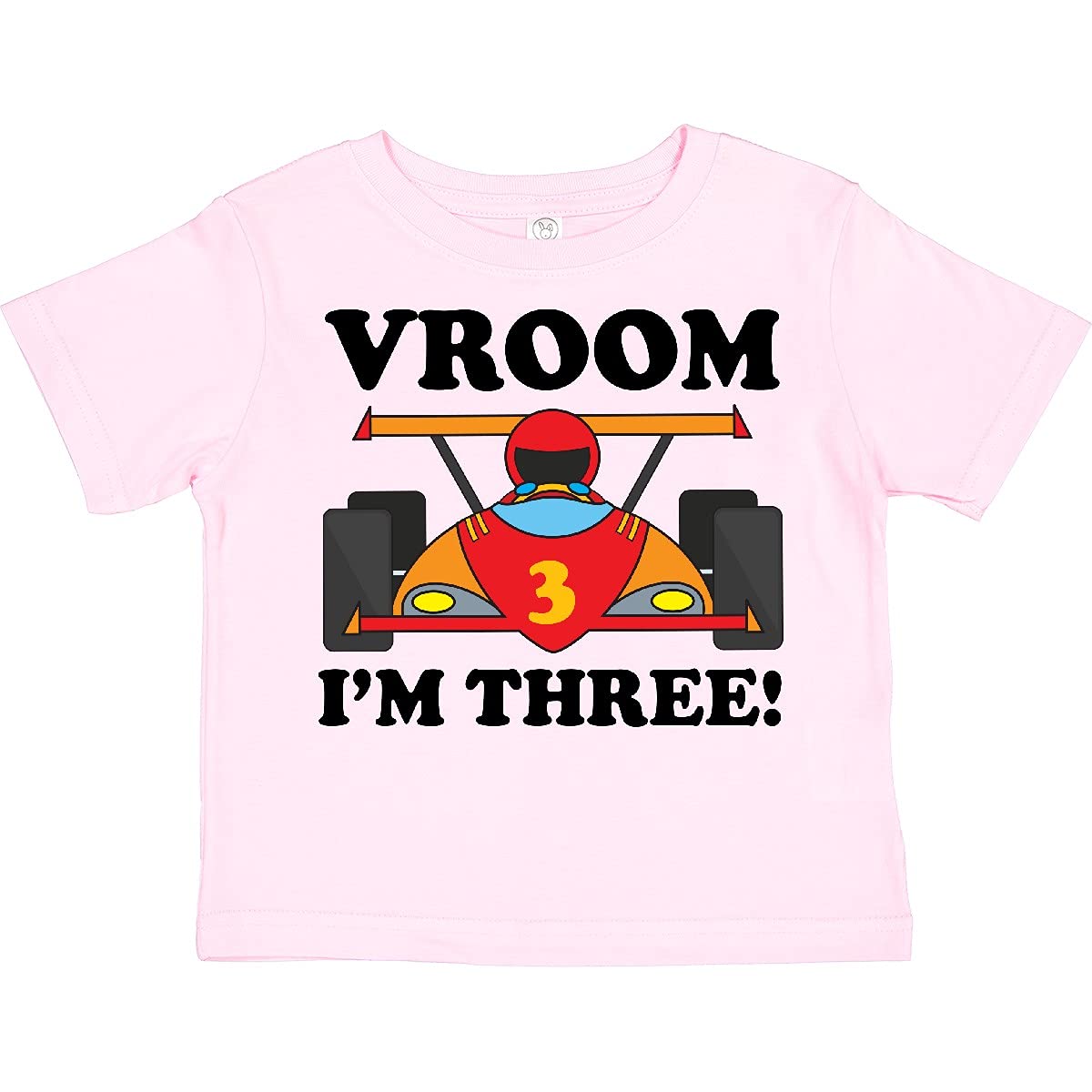 Inktastic 3rd Birthday Racing Car Toddler T-Shirt - Cute Boys' Graphic Tee for Birthday Party & Playtime | Toddler Casual Wear & Gift Idea