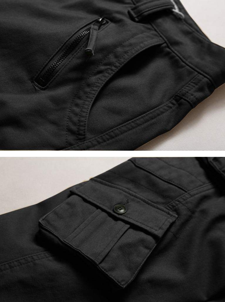 AKARMY Men's Fleece Lined Hiking Pants - Waterproof Outdoor Cargo Pants for Winter, Skiing & Work with 8 Pockets - Comfortable Thermal Workwear for Cold Weather Adventures